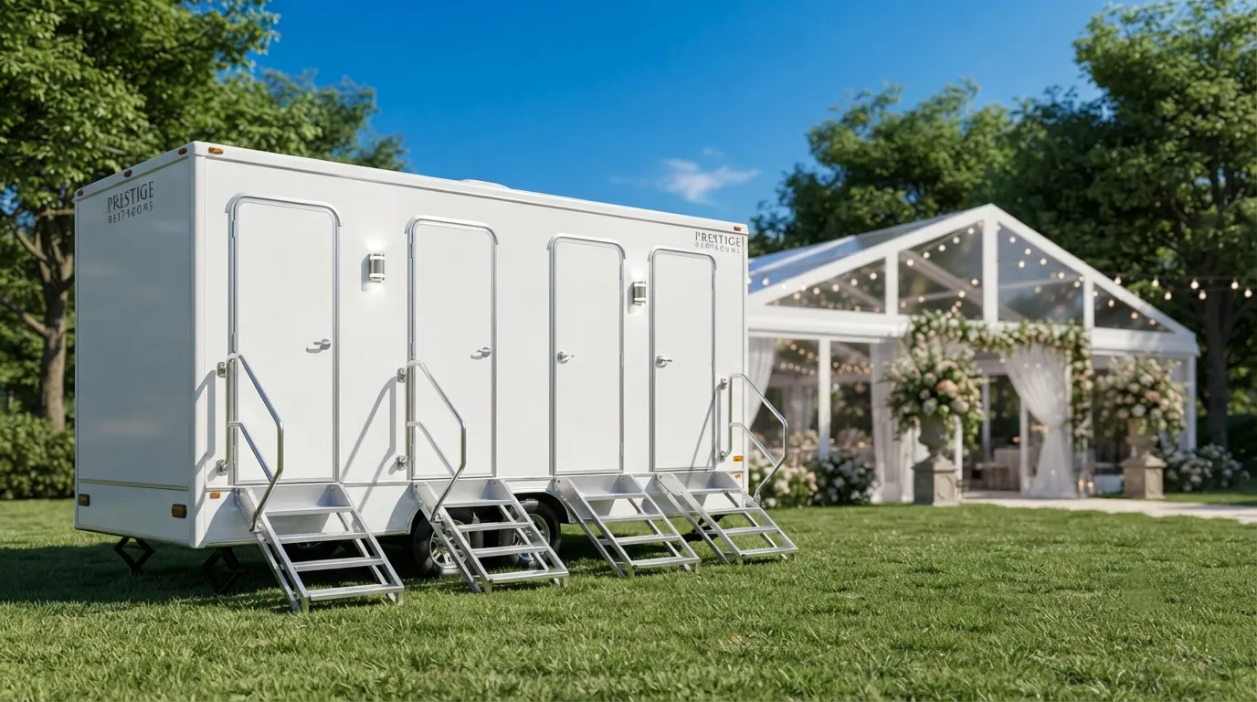 4 stall restroom trailer from our Encinitas fleet
